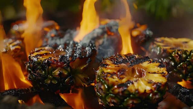 As the fire crackles and pops the scent of barbecued pineapple fills the air enticing everyone to gather around for a taste.