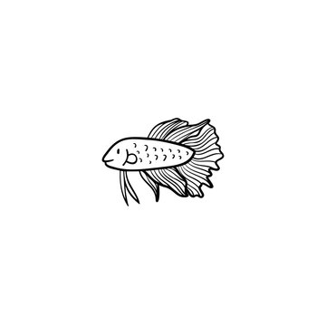 recommend clip art: Cute drawing of a betta fish illustration. Suitable for stickers, posters, invitation cards and wildlife infographics