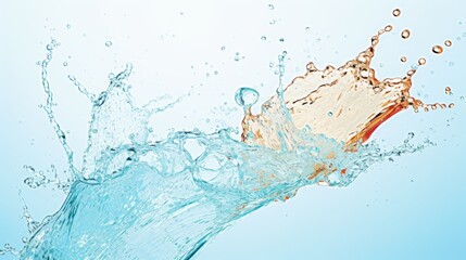 Isolated blue water splashes on white background, cut out for easy use in design projects