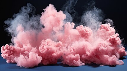 pink smoke in front of a blue UHD Wallpaper