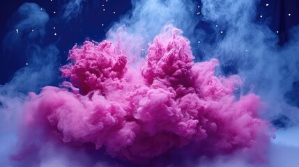 pink smoke in front of a blue UHD Wallpaper