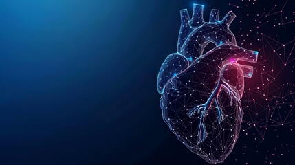 Illuminating Cardiovascular Complexity, Light Connections Highlight the Heart's Structure, Showcasing Intricate Veins and Arteries - Integrating Modern Technologies and Medicine.