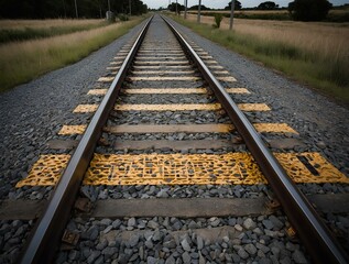 Obraz premium railway crossing in the countryside