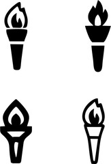 Torch fire icon. Burning torch icon, vector illustration