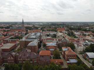 Drohnenaufnahme von Greifswalder Innenstadt