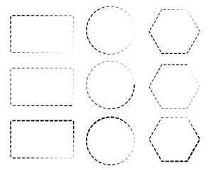 vector dashed line long frame white background