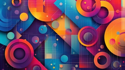 Abstract Geometric Patterns: Capture a background with intricate abstract geometric patterns in vibrant colors, creating a dynamic and visually engaging design. 