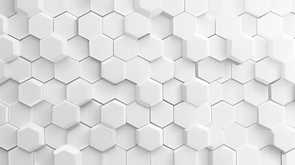 Naklejka premium White Hexagonal abstract wall background with light color.