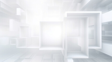 Fototapeta premium Modern white and light grey square overlapped pattern on background with shadow. white background. Minimal geometric white light background abstract design. Elegant white and grey Background.