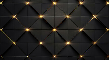Gold black luxury background metal square pattern. black background with square shapes.