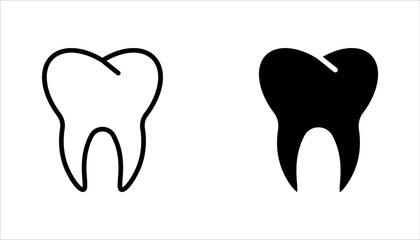 Tooth icon set. Dentistry symbol. Medical sign. Dentalhealth. Tooth sign. Clean tooth. vector illustration on white background