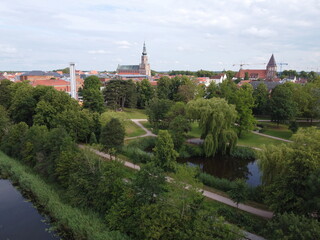Drohnenaufnahme der Greifswalder Innenstadt
