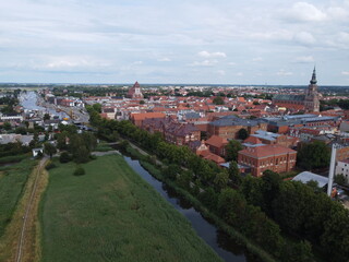 Fototapeta premium Drohnenaufnahme der Greifswalder Innenstadt