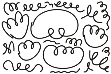 Doodle elements collection. Monochrome vector isolated set