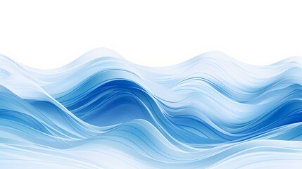 Obraz premium Ocean water surface waves isolated on white background. Generative AI.