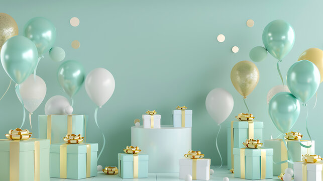 Minimalist birthday bash: Pastel palette in 3D delight