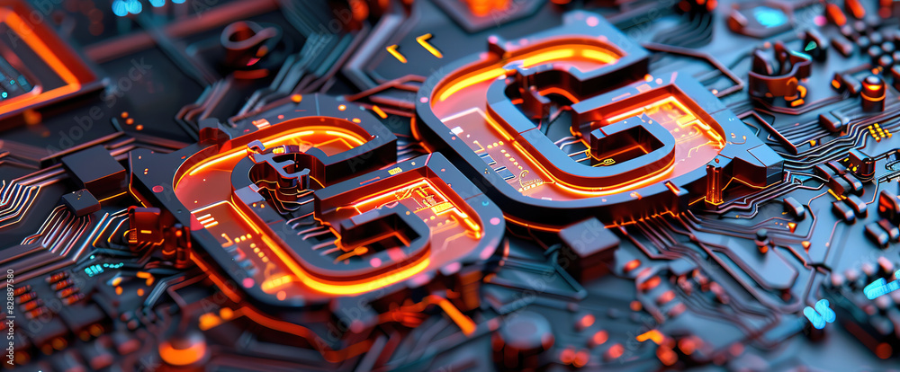 Canvas Prints an illustration of the background of advanced 6g technology in the future