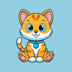 Vector cute baby cat vector illustration 