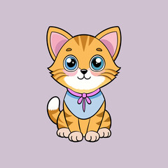 Vector cute baby cat vector illustration 