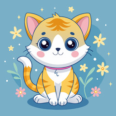 Vector cute baby cat vector illustration 