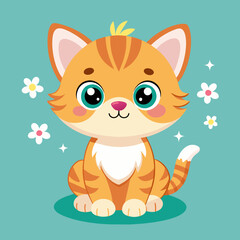 Vector cute baby cat vector illustration 