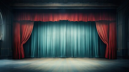 red curtain stage theater UHD Wallpaper
