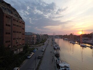 Sonnenuntergang &uuml;ber Greifswalder Ryck