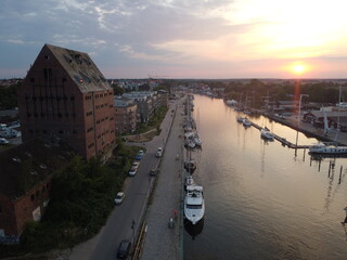 Sonnenuntergang &uuml;ber Greifswalder Ryck
