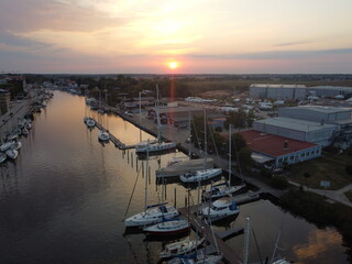 Sonnenuntergang &uuml;ber Greifswalder Ryck