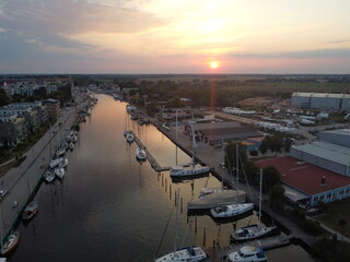 Sonnenuntergang &uuml;ber Greifswalder Ryck