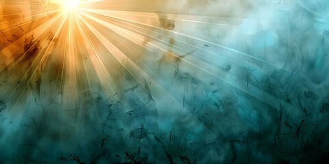 Fototapeta premium Rustic sunburst with warm rays of sunlight creating a vintage feel. Concept Vintage Aesthetics, Warm Sunlight, Rustic Atmosphere, Sunburst Effect, Timeless Charm