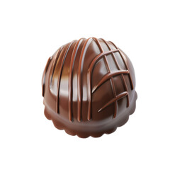 Obraz premium Transparent PNG of A single chocolate ball resting on a pristine white background