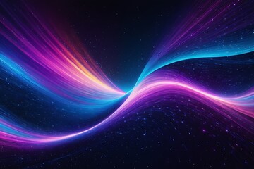 Obraz premium Vibrant Multicolored Data Stream Abstract Art, Futuristic Digital Cosmos with Flowing Data Streams 