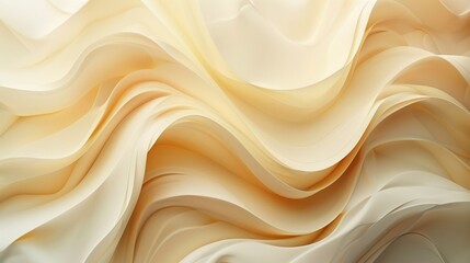 Obraz premium Fluid and smooth golden waves in abstract design, creating a soft, luxurious texture