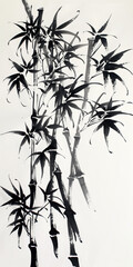 Obraz premium bamboo ink painting effect background 