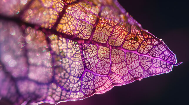 A leaf with a lot of spots and veins