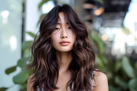 Layered Waves - A hairstyle with layered lengths and soft, flowing waves, adding movement, texture, and volume to the hair for a romantic and feminine appearance 