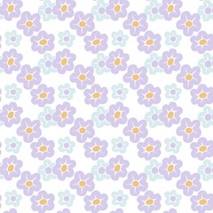 seamless pattern with white flowers	