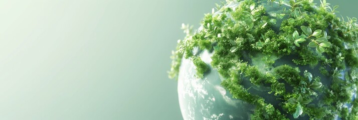 A conceptual image of the Earth with green foliage on one side, symbolizing conservation and eco-friendliness - Powered by Adobe