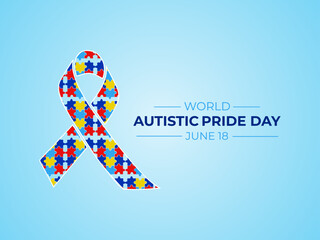 Autistic Pride Day. 18 June. Holiday concept. Template for background with banner,poster and card. Vector illustration. Flat design.