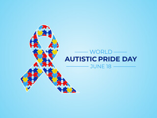 Autistic Pride Day. 18 June. Holiday concept. Template for background with banner,poster and card. Flat illustration.  Jpeg format.