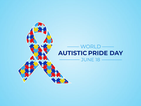 Autistic Pride Day. 18 June. Holiday concept. Template for background with banner,poster and card. Flat illustration.  Jpeg format.