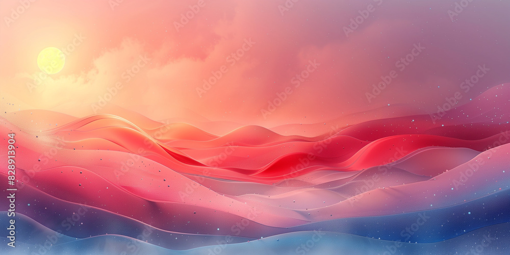 Sticker abstract background with mountains