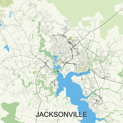 Fototapeta premium Jacksonville, North Carolina, United States map poster art