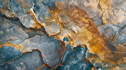Fototapeta premium A large rock with a blue and brown color scheme