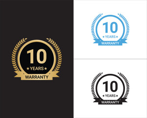 10 Years Warranty Vector, 10 Years Warranty Logo