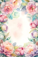 Elegant watercolor floral frame