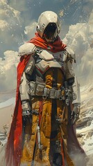 Obraz premium A futuristic warrior in sleek