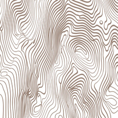 Wood Grain Topography Vector Background, Minimalistic Line Art Texture