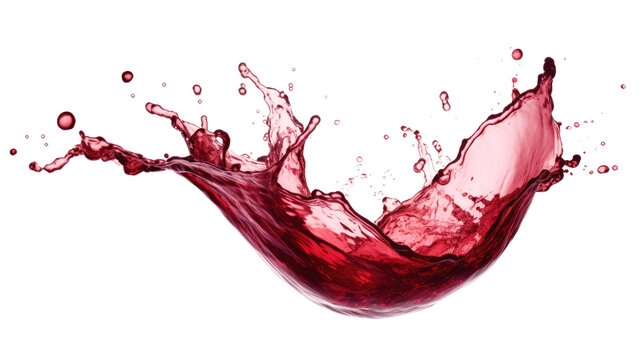 red wine splash isolated on white or transparent png